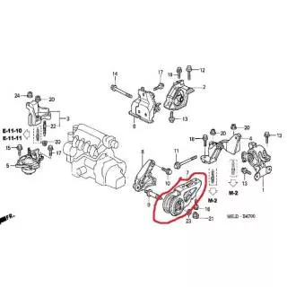 Engine Mounting Depan Kiri Bawah Honda Jazz GD3 City GD8 IDSI VTEC 2003 2004 2005 2006 - 2008 Manual