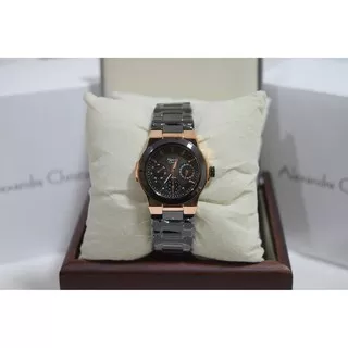 Alexandre Christie AC 2224 Ceramic Rose Gold Black for Ladies