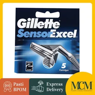 Pisau Cukur Gillette Sensor Excel - 5 Cartridges - Alat Cukur Terbaik