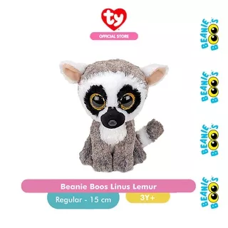 TY Beanie Boos Linus Lemur (Regular) - Boneka Lemur