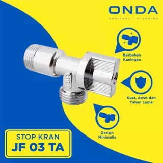 ONDA JF 03 TA Stop Kran Toilet Katup Keran Shower Brass Valve 1/2