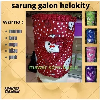 Sarung galon /cover galon /  motif hellokity/bahan katun satin / warna marun,biru,pink,hijau