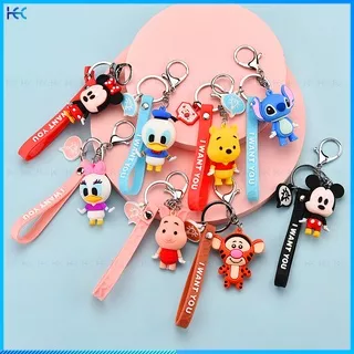 Cartoon Stitch Doll Keychain Pendant Decoration Cute Schoolbag Ornament Bell Keyring Couple Gift