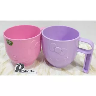 Mug Gelas Hello Kitty 375 Ml Technoplast / Cangkir Plastik Anak Warna