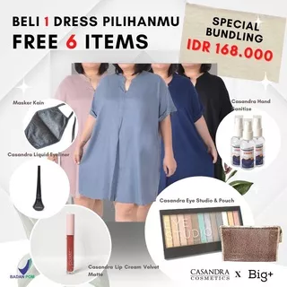 BUNDLING SPECIAL! Beli 1 Millie Big Size DRESS GRATIS 6 ITEM Casandra Cosmetic Limited Bundling