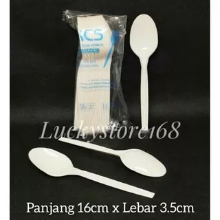 Sendok Makan Plastik Putih Susu Isi 25pcs | Sendok Makan Panjang KCS