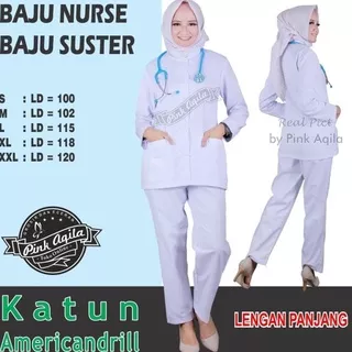 Baju Suster/Baju Nurse/Baju Perawat Lengan Panjang Ready Stock