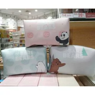 MINISO We Bare Bears - Rectangle Cosmetic Bag / cosmetic bag we bare bears / tempat kosmetik miniso