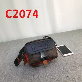 Tas Coach Slingbag Ranger Crossbody Red In Signature Dark Brown Original Tas Selempang Bahu Slingbag Sling Bag Shoulderbag Shoulder Bag Coach Wanita Pria Original