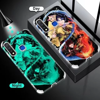 Demon Slayer Luminous Soft Case Hp Vivo Y20 2021 Y12 Y15 Y17 Y30 Y30i Y20 Y20s Y12s 2021 Y20s G Y12A Z1 Pro Y19 V15 Y50 V9 Y85 Night Glitter Anti-fall Silicone Cases Glow in the Dark Fashion Shockproof Covers