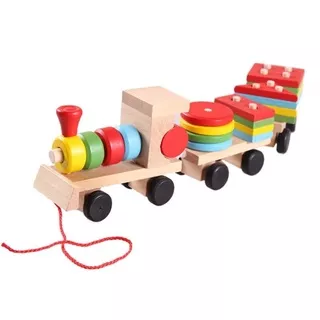 Block Cart Kereta Shape Geometri Kereta Bentuk Geo Train Mainan Edukasi Anak