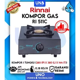 Kompor Gas Rinnai Api Ekonomis 1 Tungku RI 511 C / RI-511 C / RI511C