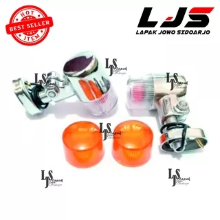 Lampu Sein Palu Bulat Double Kaca Set Manisan Sein