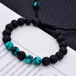 GELANG BATU PIRUS XINJIANG X LAVA STONE CUSTOM TALI SHAMBALA AKSESORIES PERHIASAN GELANG BRACELET