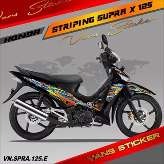 Striping honda supra x 125 tahun 2008_lis sticker variasi motor supra x 125