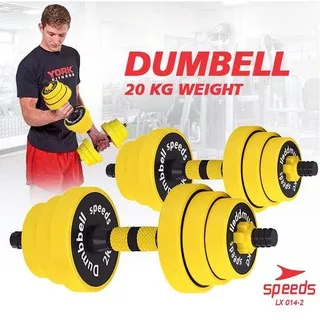 20 Kg Dumbell Barbel Set 20 Kg Tiang Angkat Beban Besi Dumbbell Stainless Barbell Gym Fitness 014-2