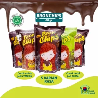 Bron Chips 60gr Brownies Kering BronChips Halal All Varian Keju Kacang Greentea Chocochip Almond Keripik Coklat Mocachino