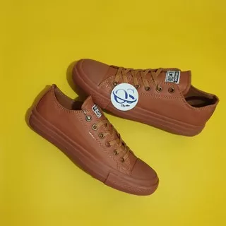 CONVERSE ALLSTAR KULIT LOW COKLAT MUDA UNISEX