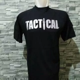 Kaos tactical army pendek hitam/kaos T-shirt katun combat/airsoft outdoor