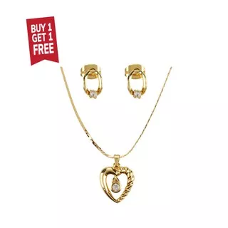 1901 Jewelry Kalung Heart Buy 1 Get 1 Lapis Emas