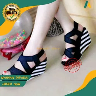 SEPATU SANDAL WEDGES BELANG WANITA KONDANGAN KEKINIAN MURAH - SPATU WEDJES TALI CEWEK CEWE  Q01