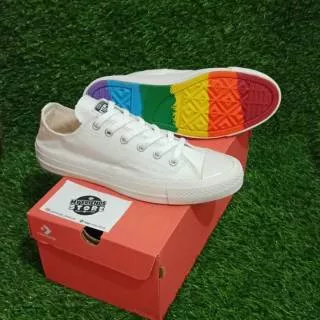 SEPATU CONVERSE RAINBOW LOW WHITE (GRADE ORIGINAL)