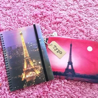 ????Notebook Eiffel Typo & ???? Pouch Eiffel Typo