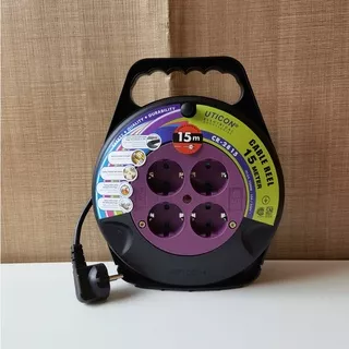 Uticon Kabel Roll Cable Reel 4 Lobang Arde 15M (CR-2815)