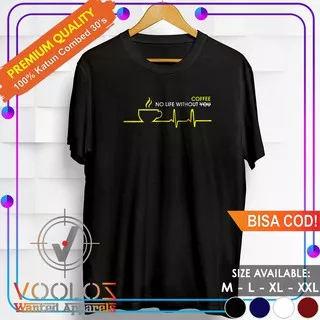 Kaos Kopi Baju Distro Original Pria Dewasa Branded Import Cowok Kekinian No Life Without Coffee