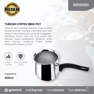 TURKISH COFFEE POT STAINLESS 360ML | IBRIK PANCI MINI SEDUH KOPI TURKI