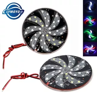 2 Pcs Lampu Strobo 40 Led Bentuk Bulat Anti Air Untuk Dekorasi Mobil