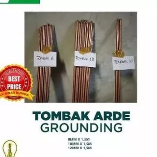 Grounding tembaga / grounding penangkal petir 1,5M x 8mm/10mm/12mm