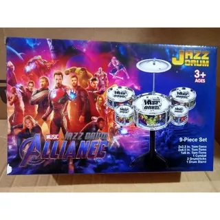Jazz Drum Avengers Mainan Anak Kado Mainan Anak Drum Mini Set