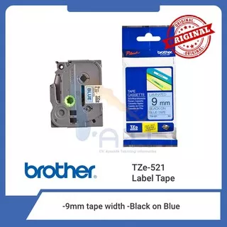 BROTHER Label Tape TZE 521 9mm Black On Blue