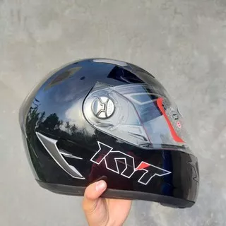 HELM FULL FACE KYT ALPHA VENOM SOLID BLACK [Ongkir Murah 2kg]