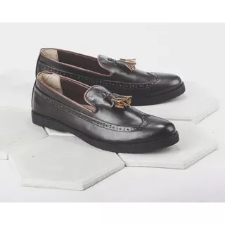 TOMIO COKELAT | GF | SEPATU FORMAL CASUAL KULIT KERJA LOAFER PANTOFEL PRIA/MEN ORIGINAL