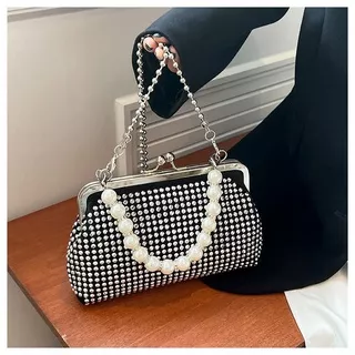 TAS SELEMPANG SLINGBAG WANITA CEWEK FASHION IMPORT BLING MANIK KEKINIAN RANTAI MUTIARA CLUTCH CETEKAN DOMPET PESTA MEWAH ELEGAN KONDANGAN GLITTER JRC8768 JLE5279 JQB4649