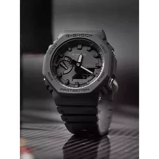 G Shock GA-2100 Merah Kuning Hitam Army Loreng Jam tangan pria skmei - HITAM PUTIH