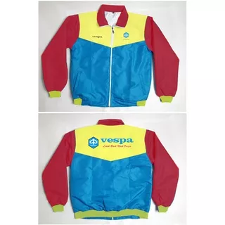Jaket vespa piaggio vintage dealer Retro / Klasik / windbreaker / mechanic jacket / Custom Sablon / Custom Warna