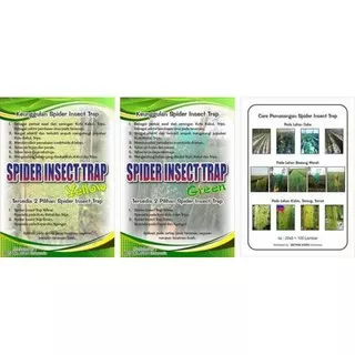 Spider Trap isi 100 lembar lem hama dan lalat buah tersedia kuning dan hijau perangkap hama serangga