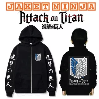 hoodie anak attack on titan / jaket AOT dan NARUTO anak pria wanita model masker ninja usia 4 - 15 tahun