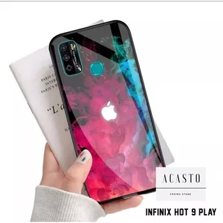 ACASTO Case Infinix Hot 9 Play motif gambar logo apple iphone fashion pria & wanita design custom case semua tipe HP