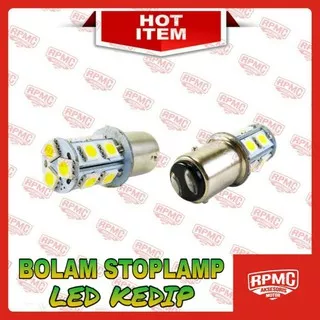 LAMPU STOP REM LED BOHLAM BELAKANG KEDIP STROBO FLASH STOPLAMP BOLAM JAGUNG WARNA PUTIH BIRU MERAH UNIVERSAL SEGALA MOTOR