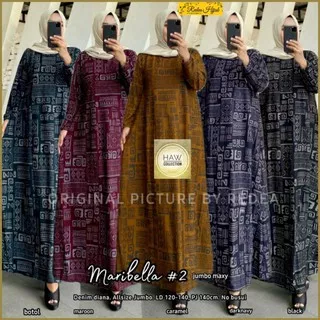 Gamis Diana Denim Maribella #2 Jumbo Maxy Original By Redea Hijab