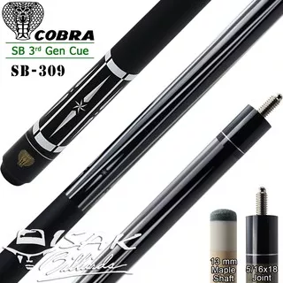 Cobra SB-309 Pool Cue - 13 mm Maple Billiard Stick Stik Biliar by Fury Cues