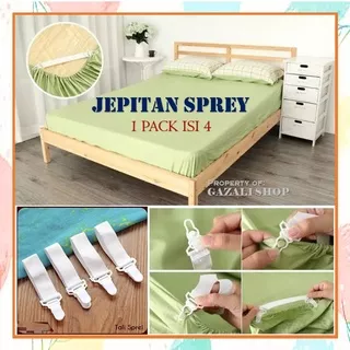 Jepitan Sprei Kasur Pengait Ujung Sprei Anti Kusut Pengencang Sprei Isi 4 - Sheet Grippers