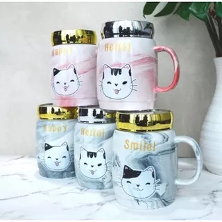 MUG KERAMIK GELAS CUTE CAT KUCING BEST QUALITY