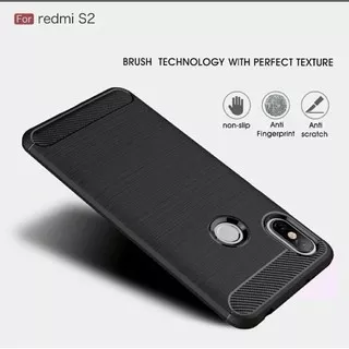 Case Xiaomi Redmi S2 Carbon Fiber Casing Xiaomi Redmi S2 Softcase S2 Hitam