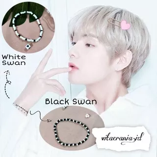 [ BLACK SWAN & WHITE SWAN ] Gelang beads BTS V kim taehyung | Gelang Murah | Gelang Kpop idol bts