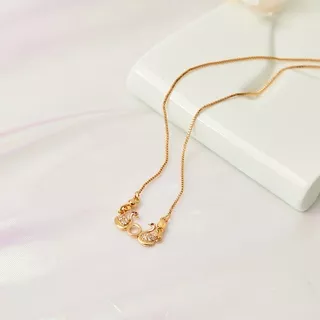 Y424 Kalung Wanita Baru Little Swan Lapis Emas Zirkon Kalung Liontin Korea Perhiasan Dewasa Kalung Titanium Wanita Liontin Angsa